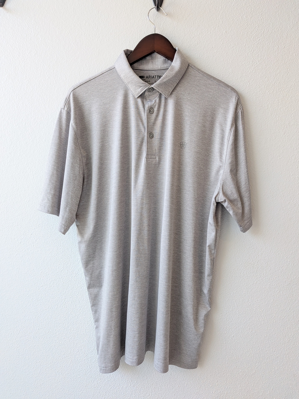 Ariat Men's Light Heather Gray Performance Polo L